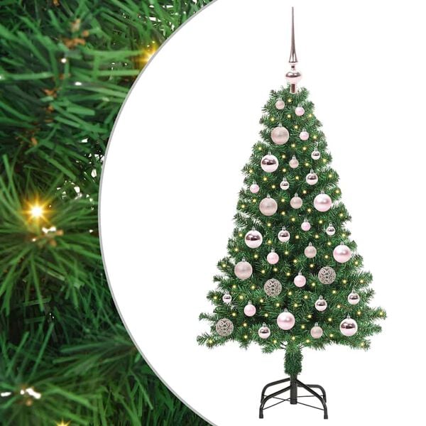 vidaXL Artificial Christmas Tree with 150 LEDs with Stand Green 120 cm