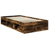 vidaXL Bed Frame with Drawer Smoked Oak 100 x 200 cm Solid Pine Wood