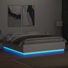 vidaXL Bed Frame with LED without Mattress White 180x200 cm Super King