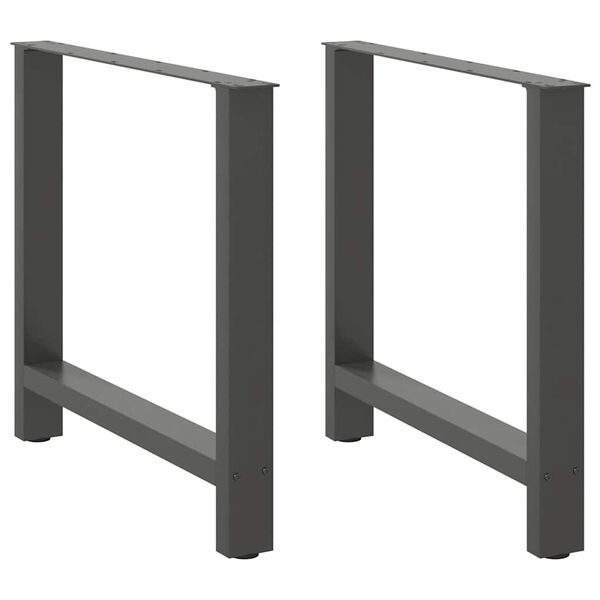 vidaXL Dining Table Legs Anthracite 2 pcs 80x(72-73) cm Steel