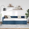 vidaXL Corner Bed Frame with Headboard Blue 80 cm x 200 cm Velvet