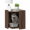 vidaXL Cat Litter Box Enclosure Brown Oak 42x42x51 cm Engineered Wood