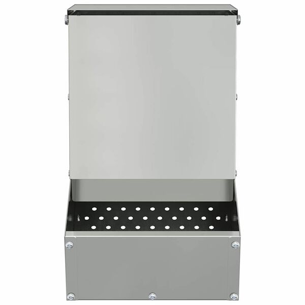 vidaXL Rabbit Feeder Silver 17.5 x 26 x 28.5 cm Galvanised Steel
