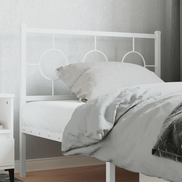 vidaXL Metal Replace Headboard White 100 cm