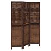 vidaXL Room Divider 3 Panels Dark Brown Solid Wood Paulownia