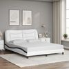 vidaXL Bed Frame with LED without Mattress "Hvar" White and Black 160x200 cm
