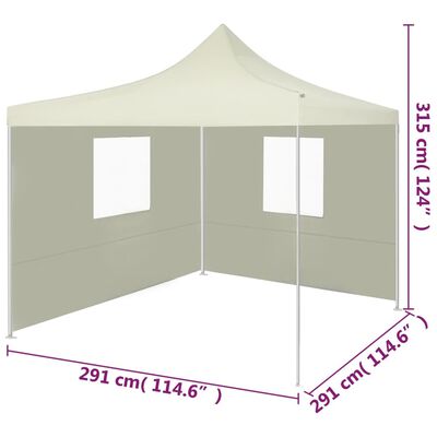 vidaXL Foldable Tent with 2 Walls 3x3 m Cream