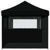 vidaXL Foldable Party Tent Pop-Up with 3 Sidewalls Black