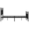 vidaXL Metal Bed Frame without Mattress with Footboard Black 140x190cm