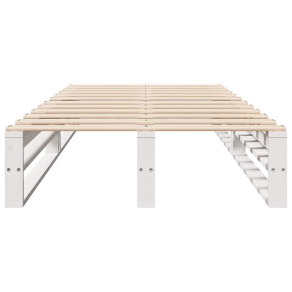 vidaXL Bed Frame without Mattress White 75x190 cm Small Single Solid Wood Pine