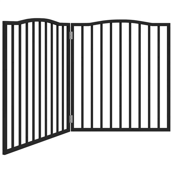 vidaXL Dog Gate Foldable 2 Panels Black 160 cm Poplar Wood