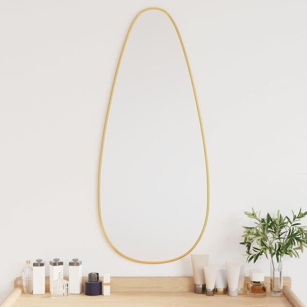 vidaXL Wall Mirror Gold 80x35 cm