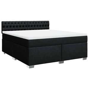 vidaXL Box Spring Bed with Mattress Black 180x200 cm Fabric