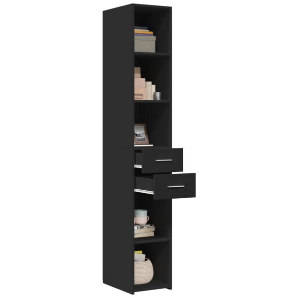 vidaXL Highboard Black 30x42.5x185 cm Engineered Wood