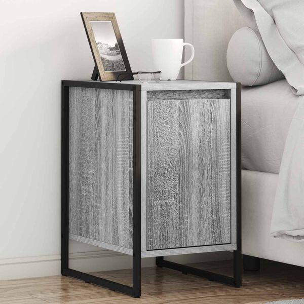 vidaXL Bedside Table Grey Sonoma 39.5 x 30 x 50 cm Engineered Wood