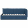 vidaXL Corner Bed Frame with Headboard Blue 80 x 200 cm Fabric