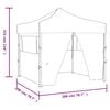 vidaXL Professional Folding Party Tent with 4 Sidewalls 2x2 m Steel Cream