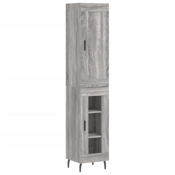 vidaXL Highboard Grey Sonoma 34.5x34x180 cm Engineered Wood