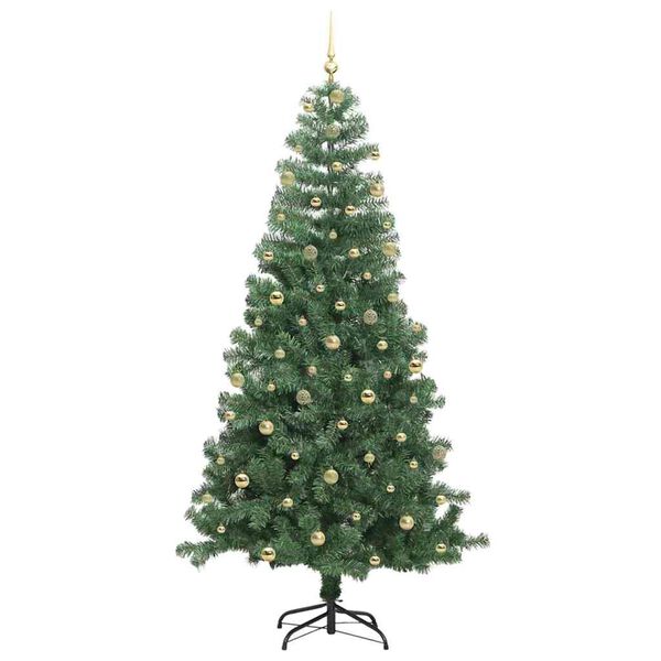 vidaXL Christmas Tree with 300 LEDs with Stand Green 240 cm PVC