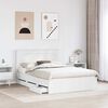 vidaXL Bed Frame with Drawer White 150 x 200 cm Engineer Wood