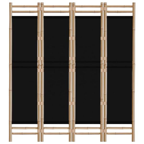 vidaXL Folding 4-Panel Room Divider 160 cm Bamboo and Canvas