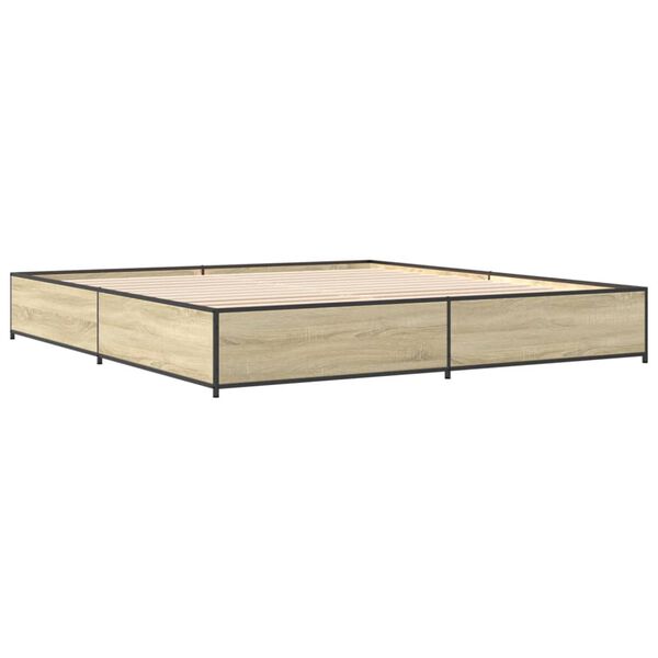 vidaXL Bed Frame without Mattress Sonoma Oak 200x200 cm
