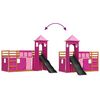 vidaXL Bunk Bed without Mattress with Slide and Curtains Pink 90x200 cm