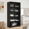 vidaXL Wardrobe with Shelf Black Oak 100 x 50x 200 cm Engineered Wood