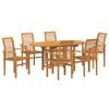 vidaXL Garden Dining Set 7 pcs Brown Solid Teak Wood