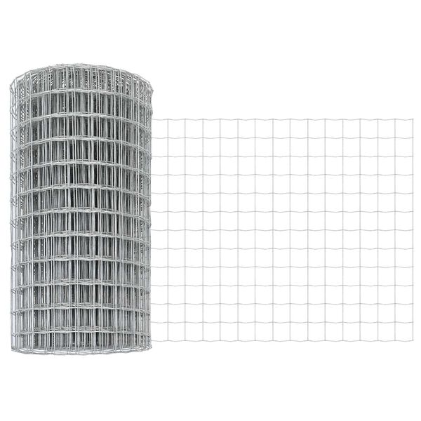 vidaXL Euro Fence Silver 0.6 x 25 m Hot dip galvanized iron