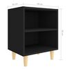 vidaXL Bed Cabinets with Solid Wood Legs 2 pcs Black 40x30x50 cm