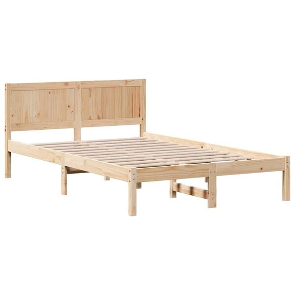 vidaXL Bed Frame Brown 120 x 190 cm Solid Pine wood