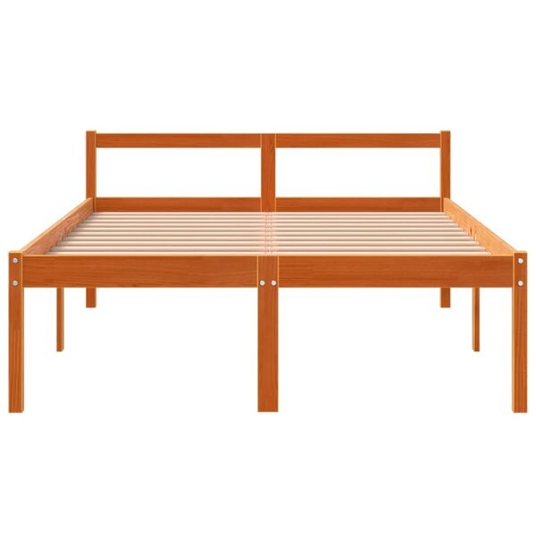 vidaXL Senior Bed without Mattress Wax Brown 120x200 cm Solid Wood Pine