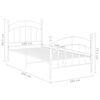 vidaXL Bed Frame without Mattress White Metal 100x200 cm