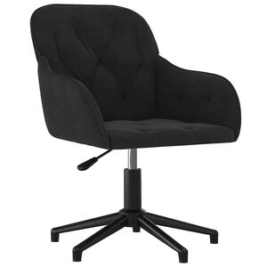 vidaXL Office Chair Height Adjustable Black 56 x 61.5 x 72 cm Velvet