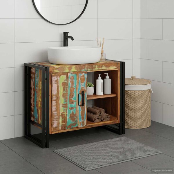 vidaXL Sink cabinet Multicolour 71 x 33 x 58 cm Solid Reclaim Wood