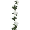 vidaXL Flower Garlands 6 pcs White 240 cm