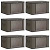 vidaXL Storage Box with Transparent Side Window 6 pcs Grey