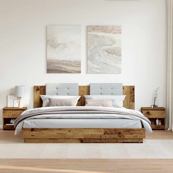 vidaXL Bedside Cabinets 2 pcs Old Wood 40x30x39 cm Engineered Wood