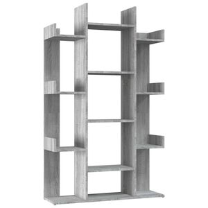 vidaXL Book Cabinet Grey Sonoma 86x25,5x140 cm Engineered Wood