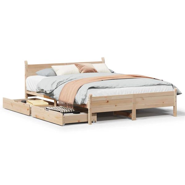 vidaXL Bed Frame without Mattress 160x200 cm Solid Wood Pine
