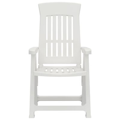 vidaXL Garden Reclining Chairs 2 pcs White PP