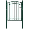 vidaXL Fence Gate Emmen with Arched Top Steel 100x98.5 cm Green