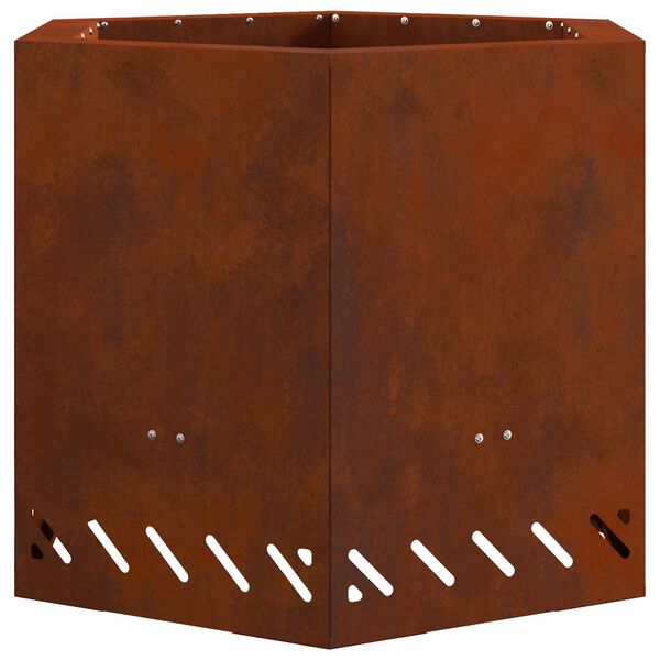 vidaXL Smokeless Fire Pit Brown 58 x 58 x 51 cm Weathering Steel