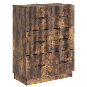 vidaXL Drawer Cabinet Smoked Oak 66 x 34.5 x 87 cm Engineered Wood