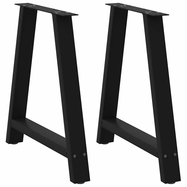 vidaXL Dining Table Legs A-Shaped 2 pcs Black 80x(72-73) cm Steel