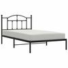 vidaXL Metal Bed Frame without Mattress with Headboard Black 100x200cm