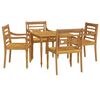 vidaXL 5 Piece Garden Dining Set Solid Wood Teak