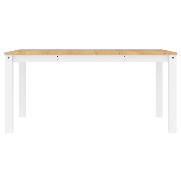 vidaXL Dining Table PANAMA White 160x80x75 cm Solid Wood Pine