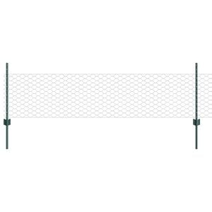 vidaXL Welded Wire Fence 25 x 0.5 m (W x H) PVC-Coated Steel Green